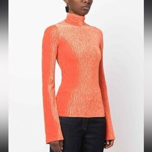 Forte Forte velvet turtleneck top in carrot orange size II /M like new
